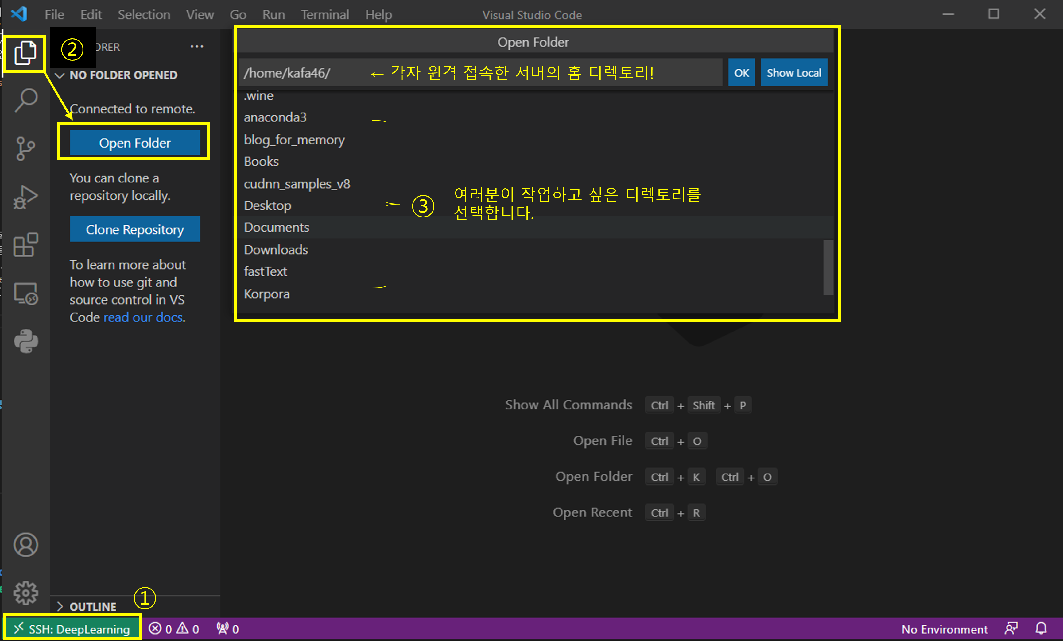 Select working directory